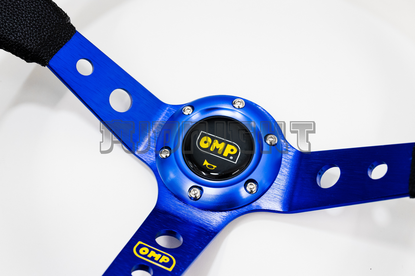 OMP Corsica Scamosciato Style Faux Leather 350mm Blue Steering Wheel