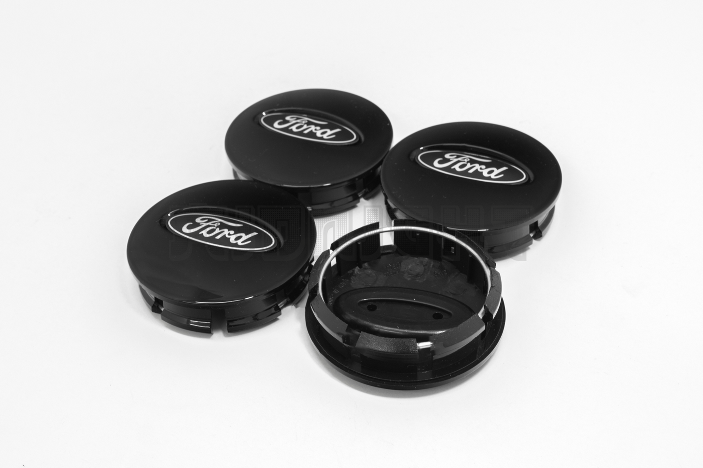 Set Of Four Ford Black Center Hub Caps