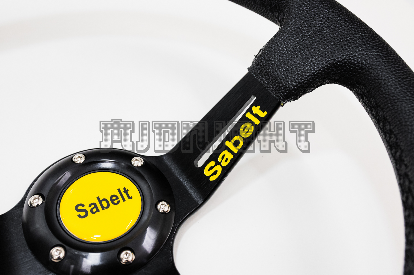 Sabelt Style Faux Leather 350mm Black Steering Wheel