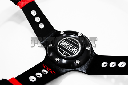 SPARCO L777 Style 350mm Black Faux Leather Steering Wheel