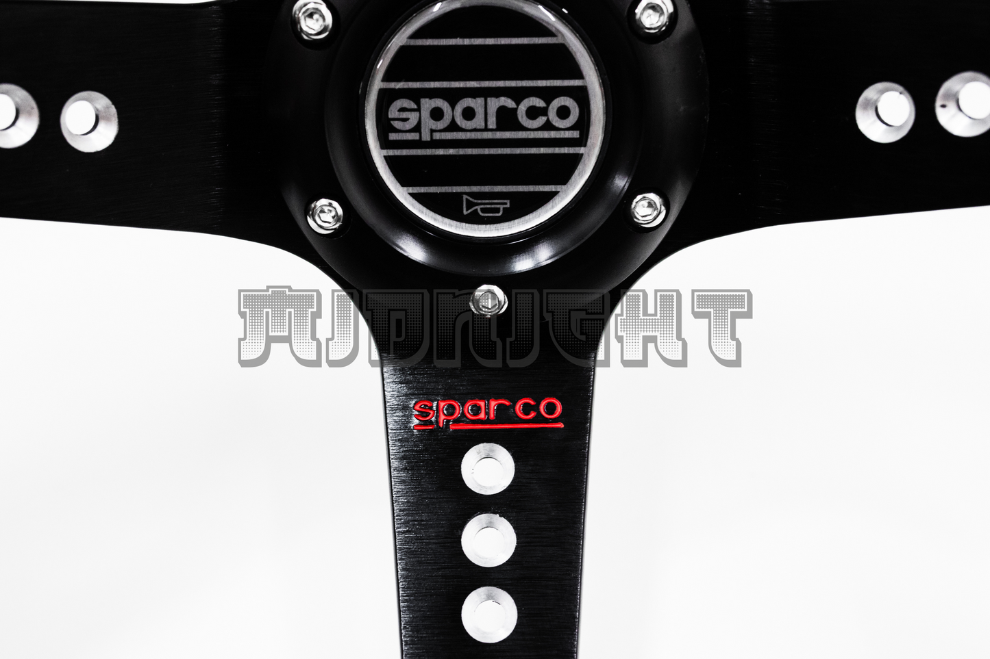 SPARCO L777 Style 350mm Black Faux Leather Steering Wheel