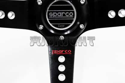 SPARCO L777 Style 350mm Black Faux Leather Steering Wheel