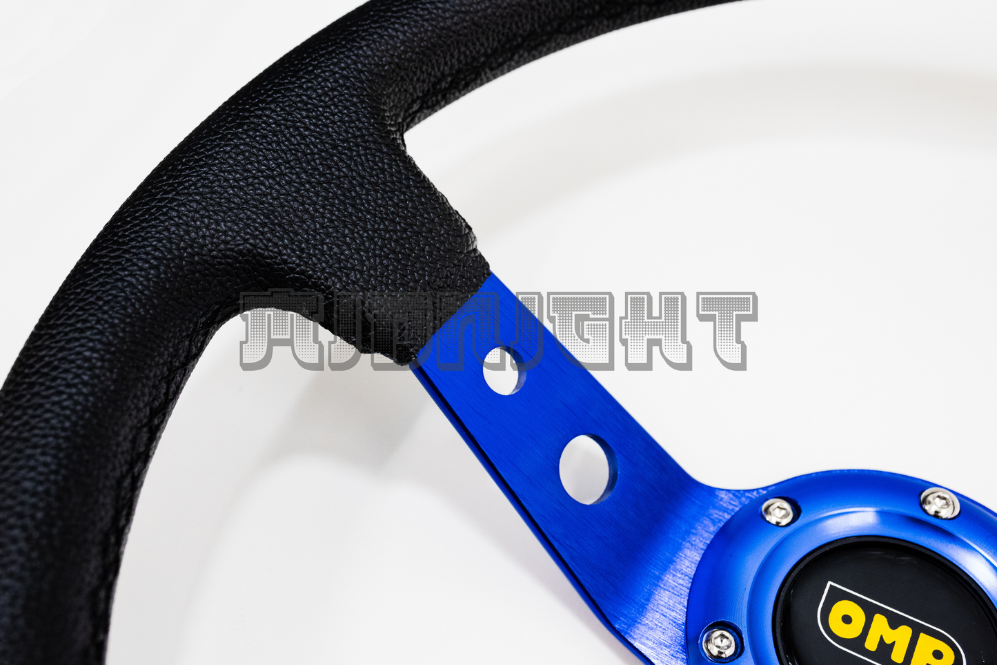 OMP Corsica Scamosciato Style Faux Leather 350mm Blue Steering Wheel