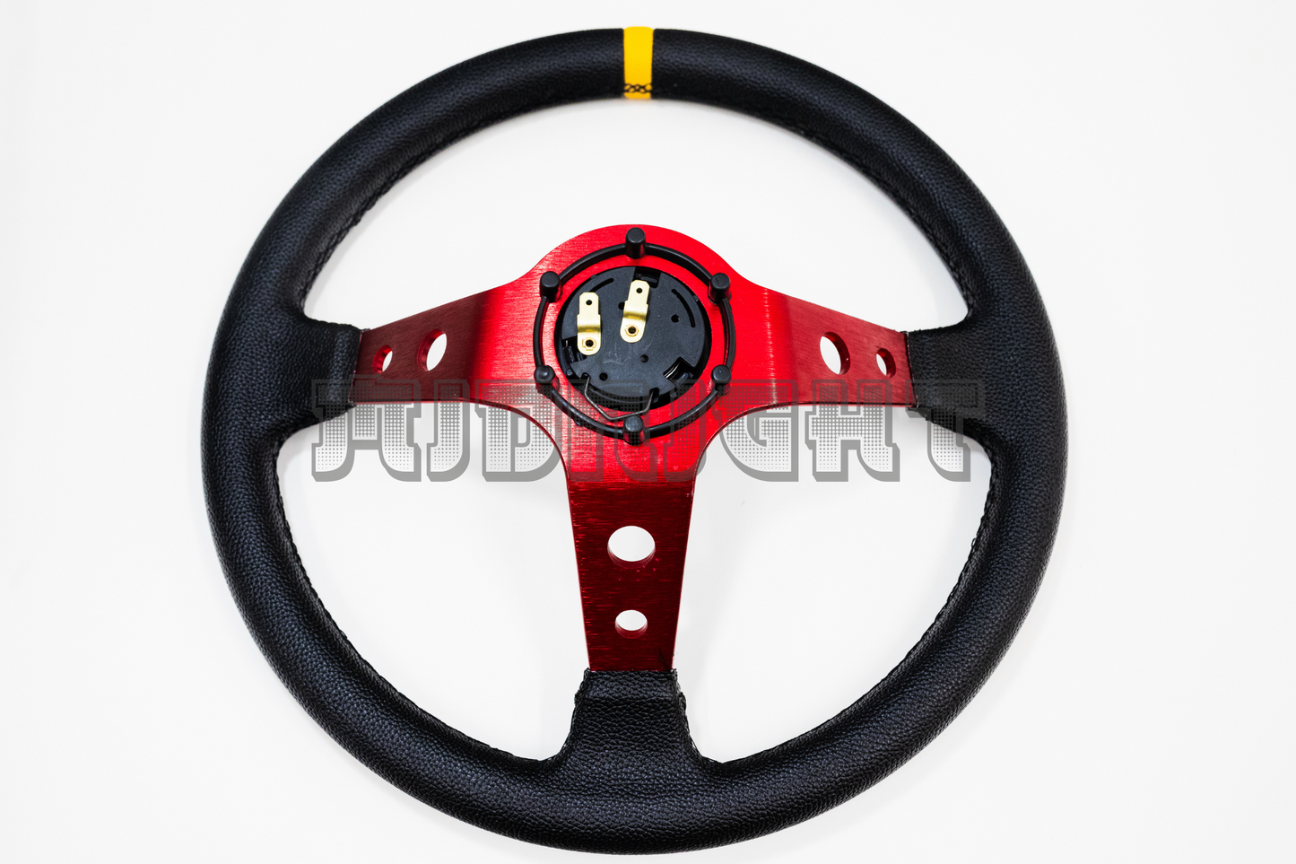 OMP Corsica Scamosciato Style Faux Leather 350mm Red Steering Wheel
