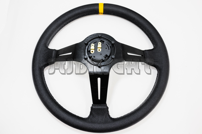 Sabelt Style Faux Leather 350mm Black Steering Wheel