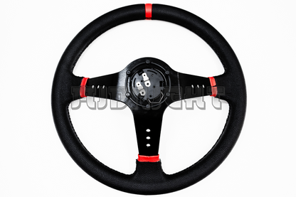 SPARCO L777 Style 350mm Black Faux Leather Steering Wheel