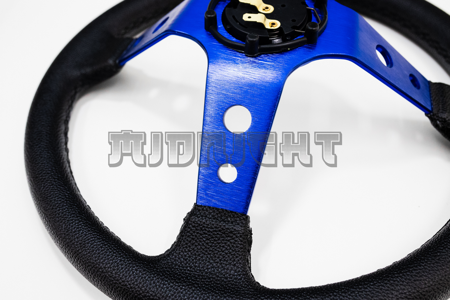 OMP Corsica Scamosciato Style Faux Leather 350mm Blue Steering Wheel
