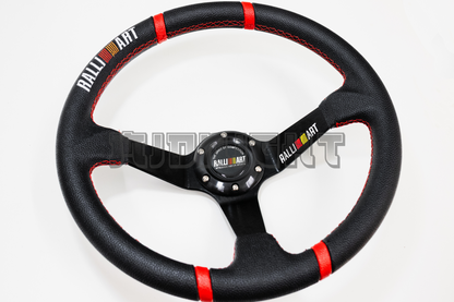 RalliArt Style Faux Leather Steering Wheel
