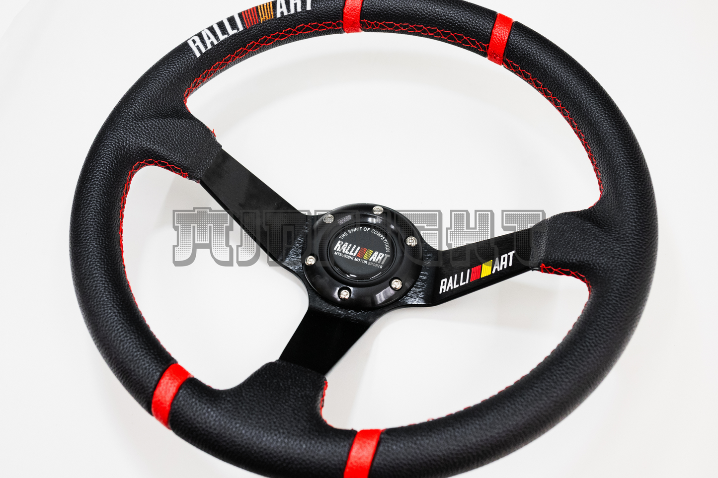 RalliArt Style Faux Leather Steering Wheel