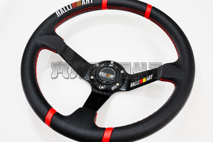 RalliArt Style Faux Leather Steering Wheel