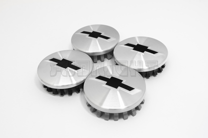 Set Of Four Chevrolet Silver & Black Center Hub Caps