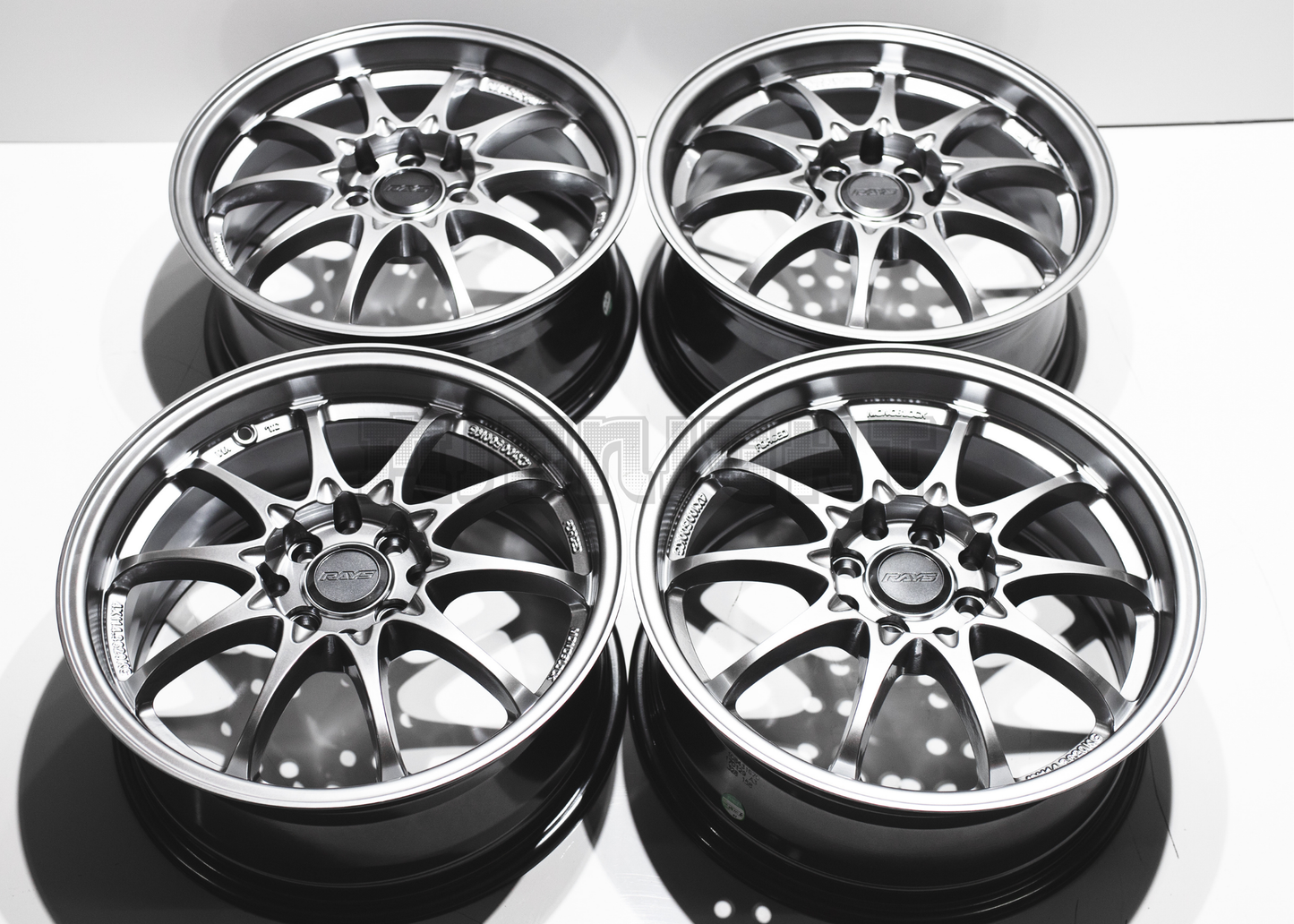 16" Gunmetal Gray Rays Volk Racing CE28 Style Wheels (4x100) (4x114.3) Square Set
