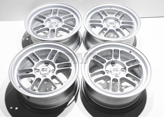 15" Silver Enkei RPF1 Style Wheels (4x100) Square Set