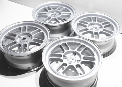 15" Silver Enkei RPF1 Style Wheels (4x100) Square Set