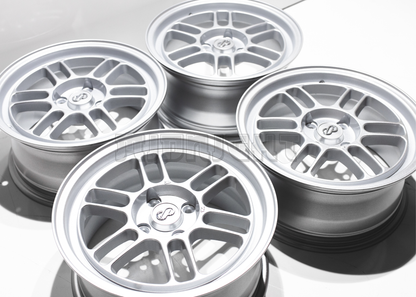 15" Silver Enkei RPF1 Style Wheels (4x100) Square Set