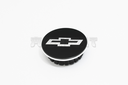 Set Of Four Chevrolet Black & White Center Hub Caps