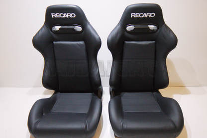 Recaro SR3 Style Black Leather Reclinable Bucket Seat