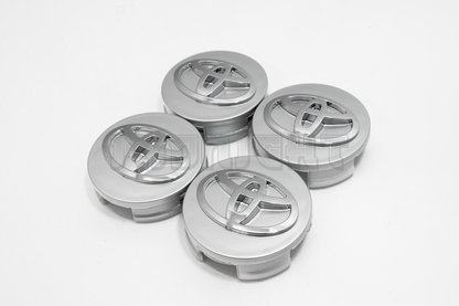 Set Of Four Toyota Matte Silver Wheel Center Hub Caps