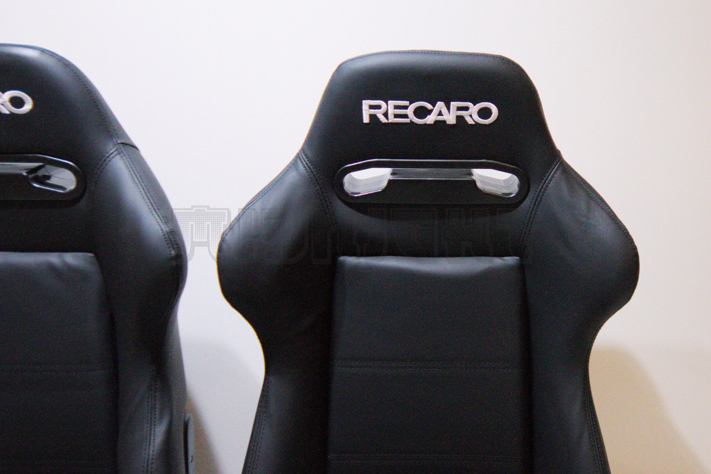 Recaro SR3 Style Black Leather Reclinable Bucket Seat