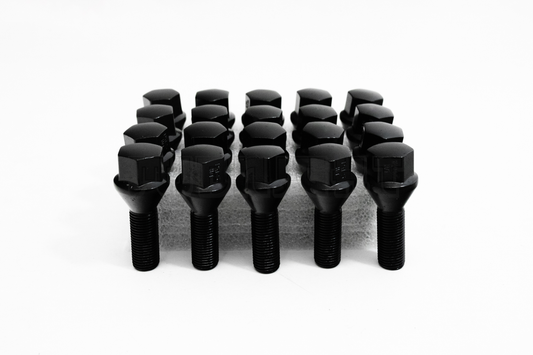 20x Black 12x1.25 Cone Seat Wheel Lug Bolts Fit Dart Compass Renegade Cherokee