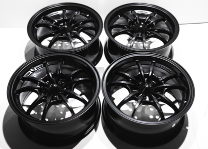 15" Matte Black Mugen MF10 Style Wheels (4x100) (4x114.3) Square Set
