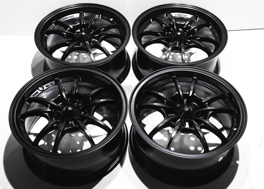 15" Matte Black Mugen MF10 Style Wheels (4x100) (4x114.3) Square Set