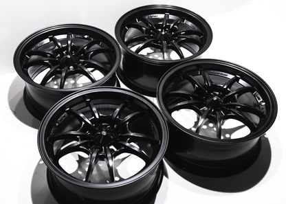 15" Matte Black Mugen MF10 Style Wheels (4x100) (4x114.3) Square Set