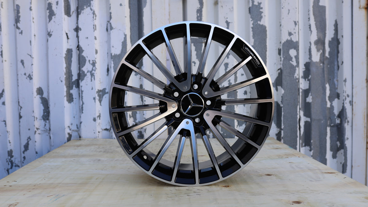 18" Black Machined Face AMG Edition 507 Mercedes Style Wheels Set of 4 18x8 +35 5x112