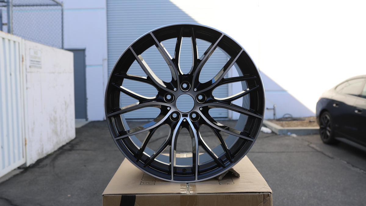 18" Black Machined Face BMW 405M Style Wheels Set of 4 18x8 +35 5x120