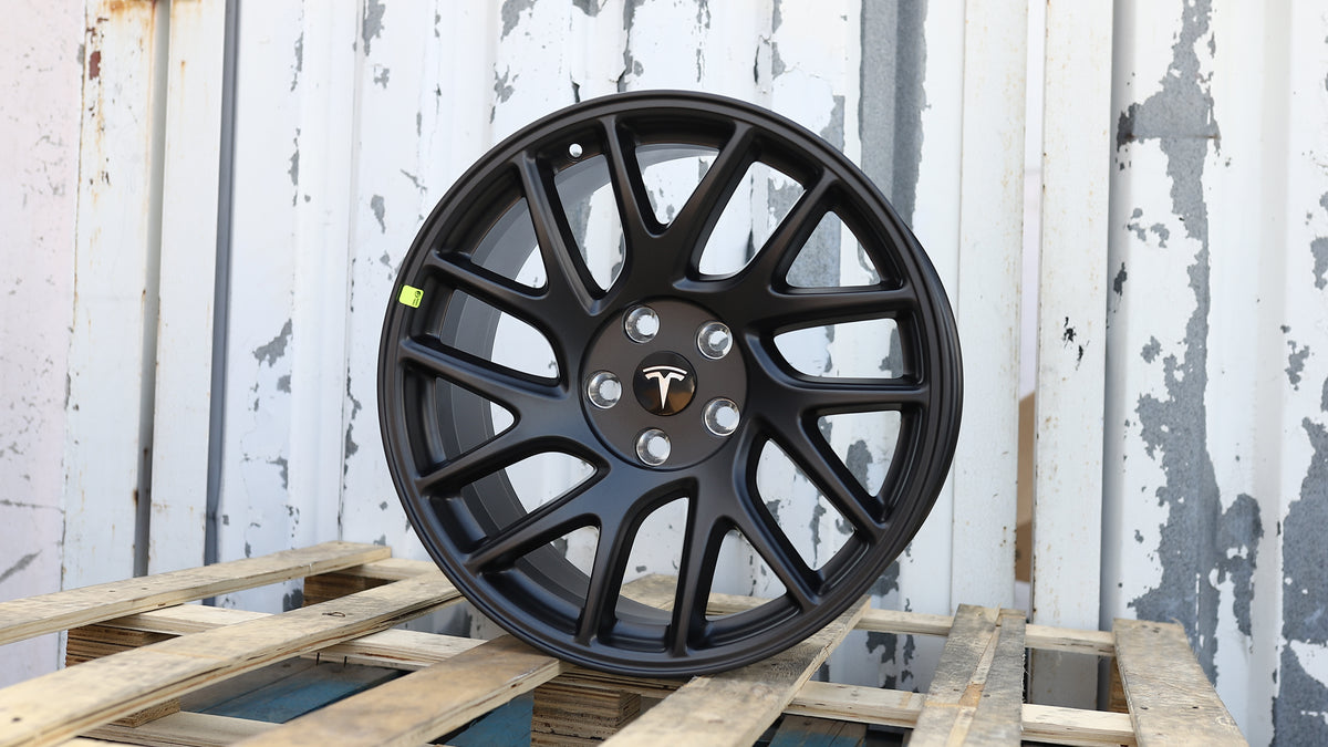 18" Charcoal Gray Tesla Model 3 Photon Style Wheels Set of 4 18x8.5 +40 5x114.3