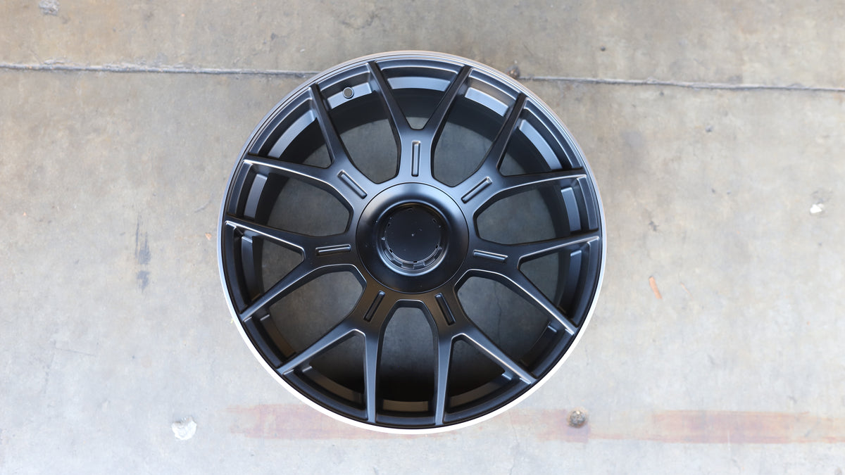 18" Satin Black Machined Lip GLC AMG Mercedes Style Wheels Set of 4 18x8 +35 5x112