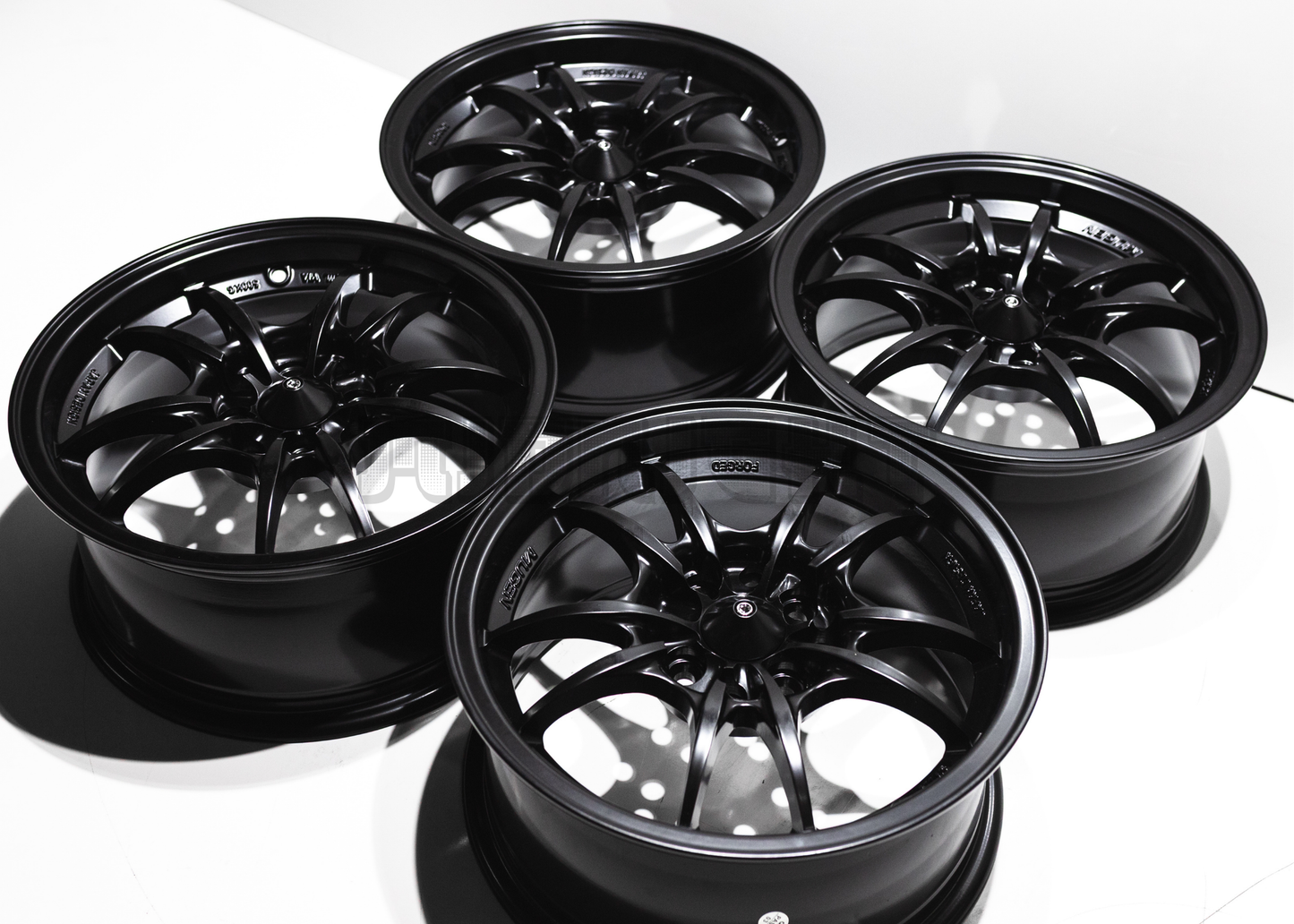 15" Matte Black Mugen MF10 Style Wheels (4x100) (4x114.3) Square Set