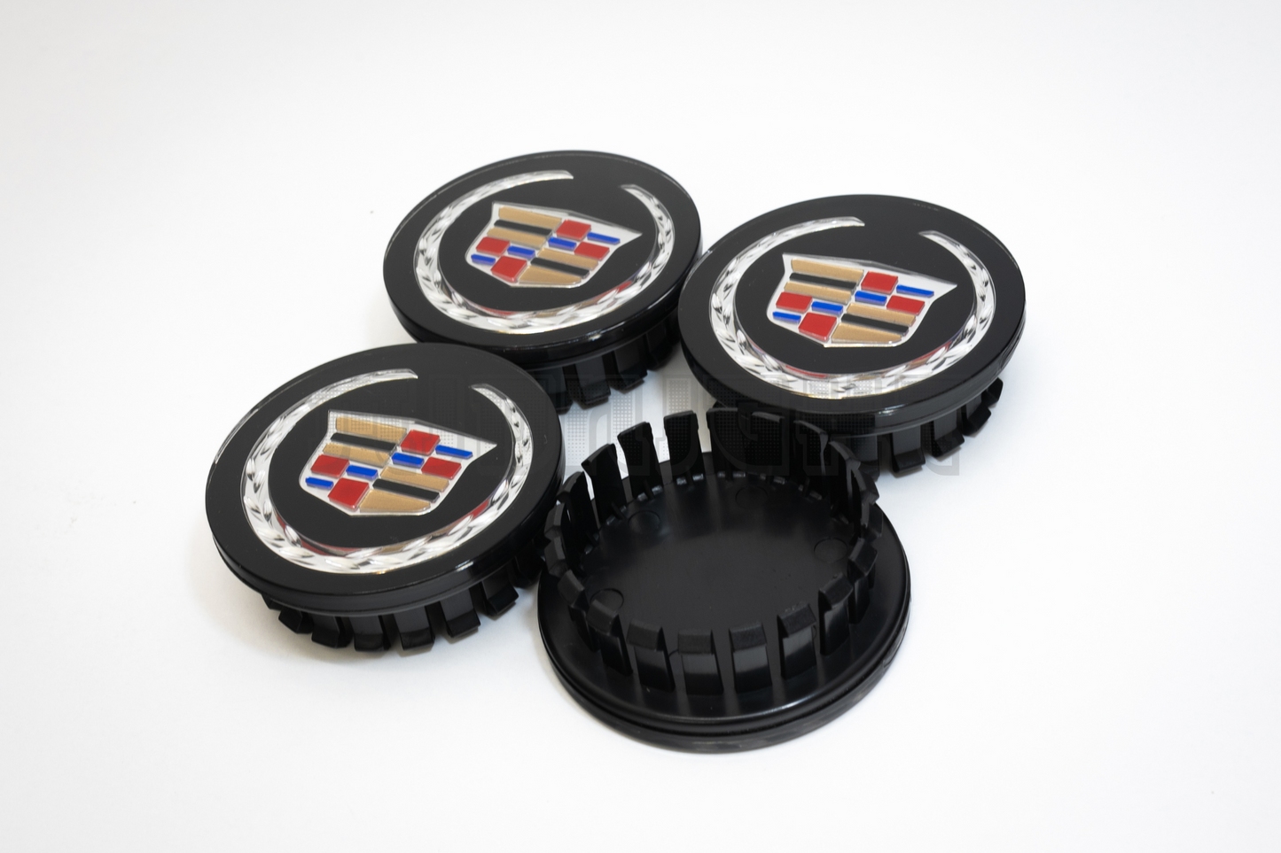 Set Of Four Cadillac Black Center Hub Caps