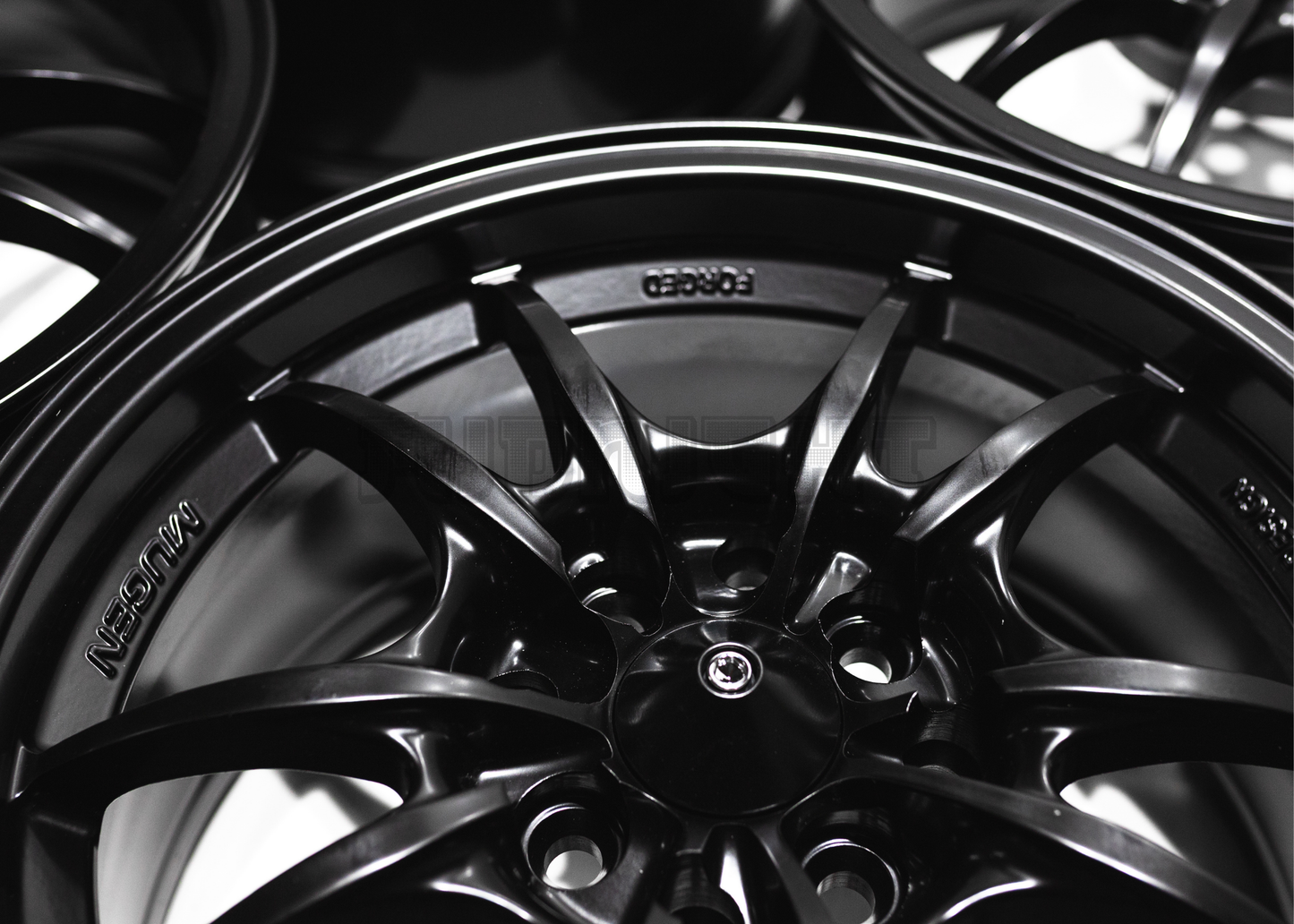 15" Matte Black Mugen MF10 Style Wheels (4x100) (4x114.3) Square Set