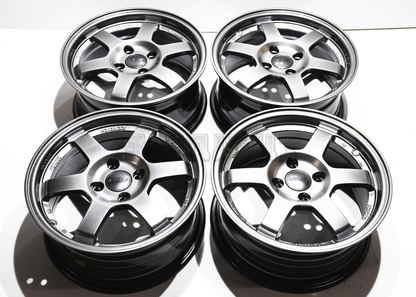 15" Gunmetal Rays TE37 Style Wheels (4x100) Square Set