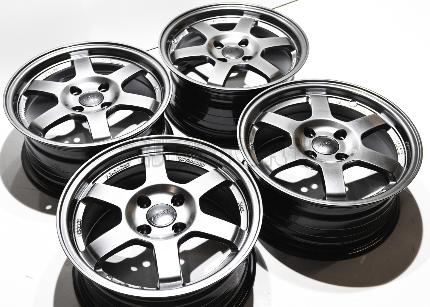15" Gunmetal Rays TE37 Style Wheels (4x100) Square Set