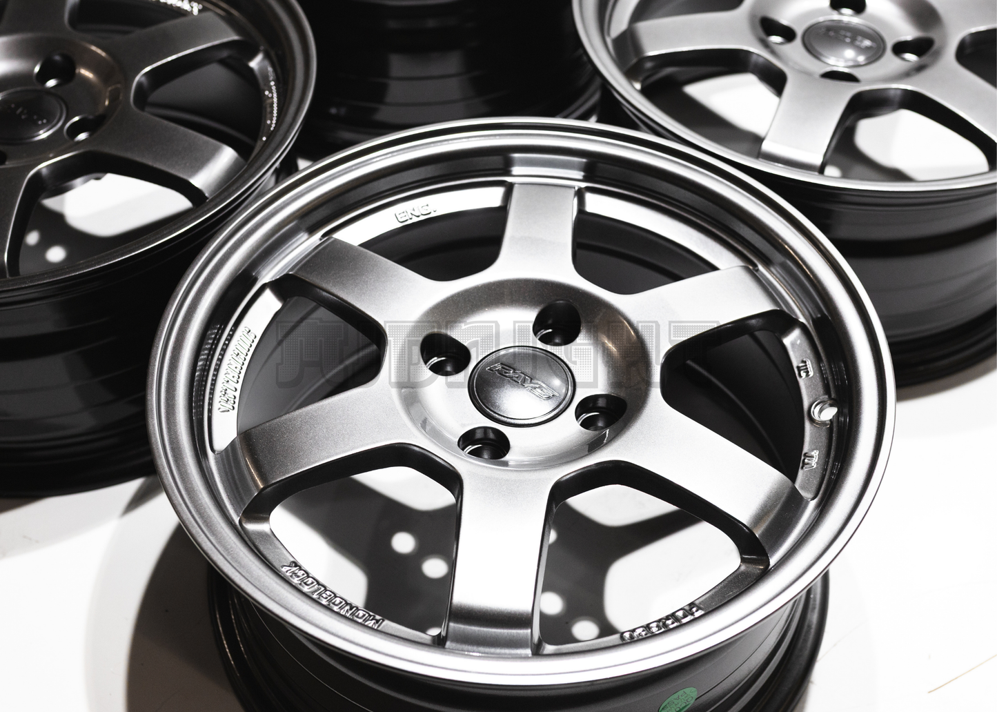 15" Gunmetal Rays TE37 Style Wheels (4x100) Square Set