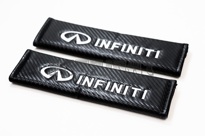 Infiniti Carbon Fiber Style Seat Belt Strap Covers