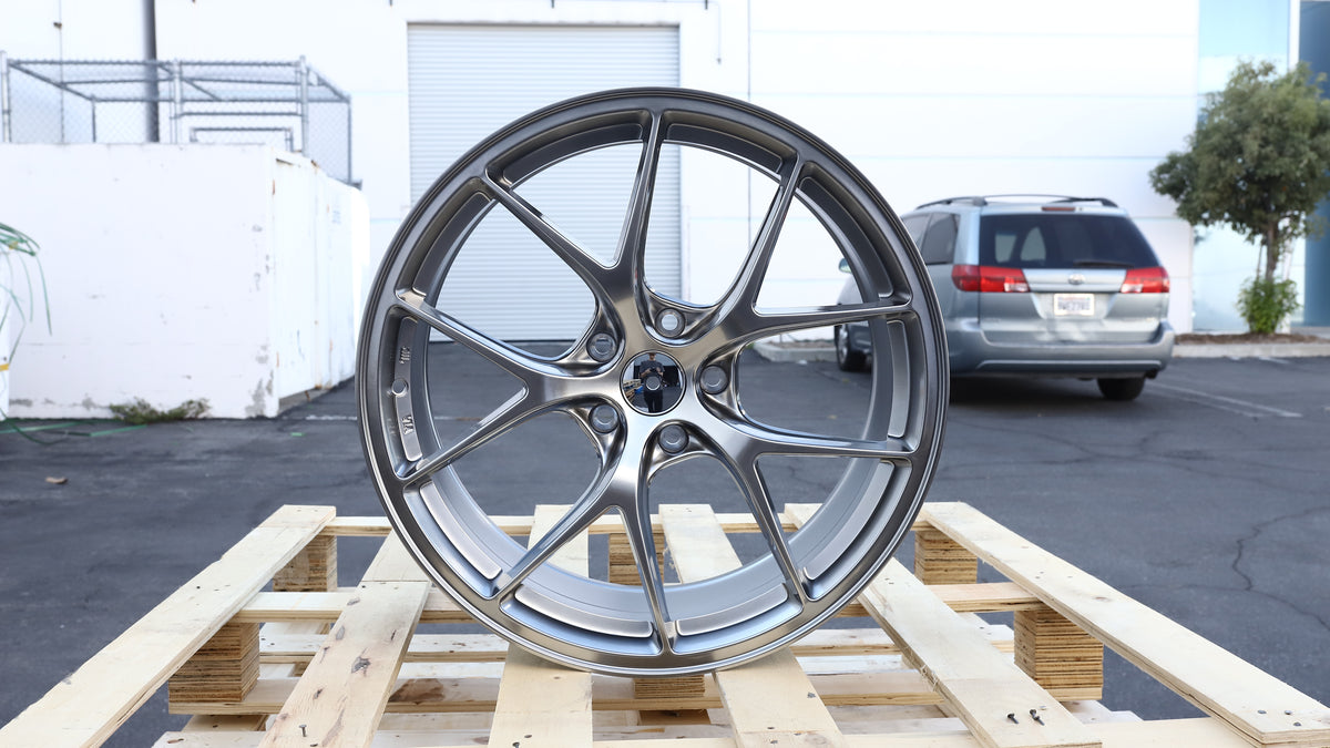 19" Hyper Black BBS RIA Style Wheels Set of 4 19x8.5 +33 5x112