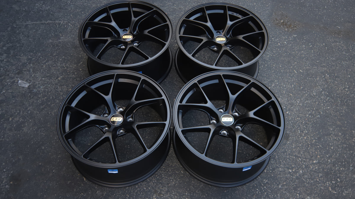 19" Matte Black BBS RIA Style Wheels Set of 4 19x9.5 +38 5x112