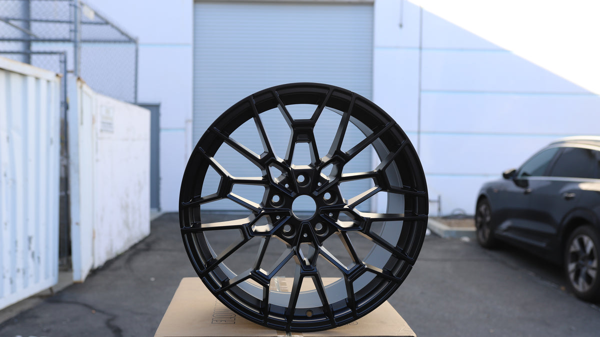 19" Matte Black BMW 827M Style Wheels Staggered Set 19x8.5 +37 / 19x9.5 +42 5x120