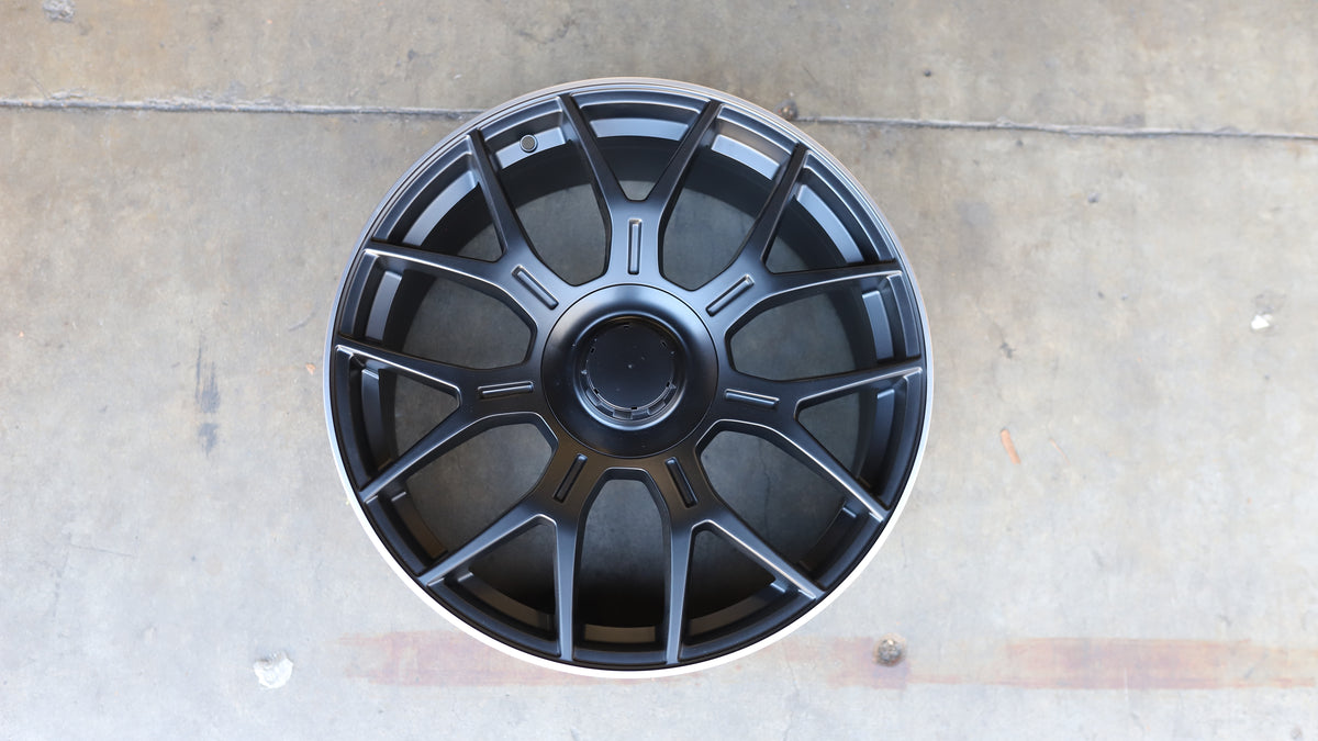 19" Satin Black Machined Lip GLC AMG Mercedes Style Wheels Set of 4 19x8.5 +38 5x112