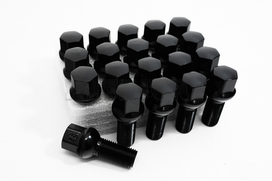 20x Black 14x1.5 Ball Seat Wheel Lug Bolts 28mm Shank Fit Mercedes Stock Wheels