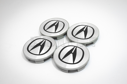 Set Of Four Acura Silver & Black Center Hub Caps