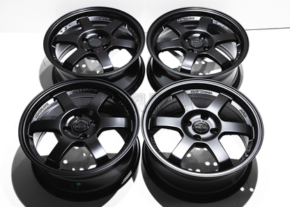 16" Matte Black Rays TE37 Style Wheels (4x100) Square Set