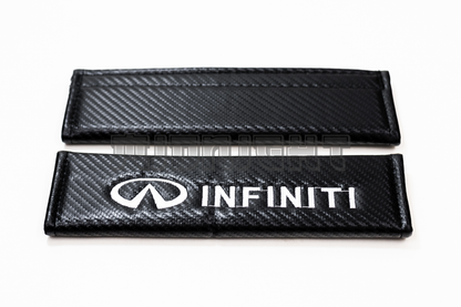 Infiniti Carbon Fiber Style Seat Belt Strap Covers