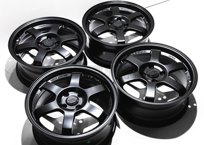 16" Matte Black Rays TE37 Style Wheels (4x100) Square Set