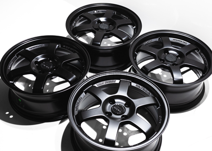 16" Matte Black Rays TE37 Style Wheels (4x100) Square Set