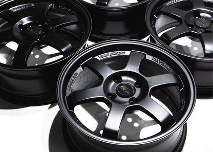 16" Matte Black Rays TE37 Style Wheels (4x100) Square Set
