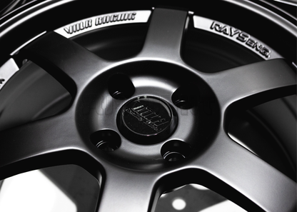 16" Matte Black Rays TE37 Style Wheels (4x100) Square Set